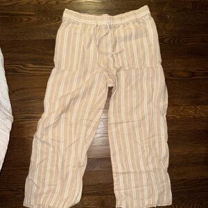 GAP Beige and White Striped Pants